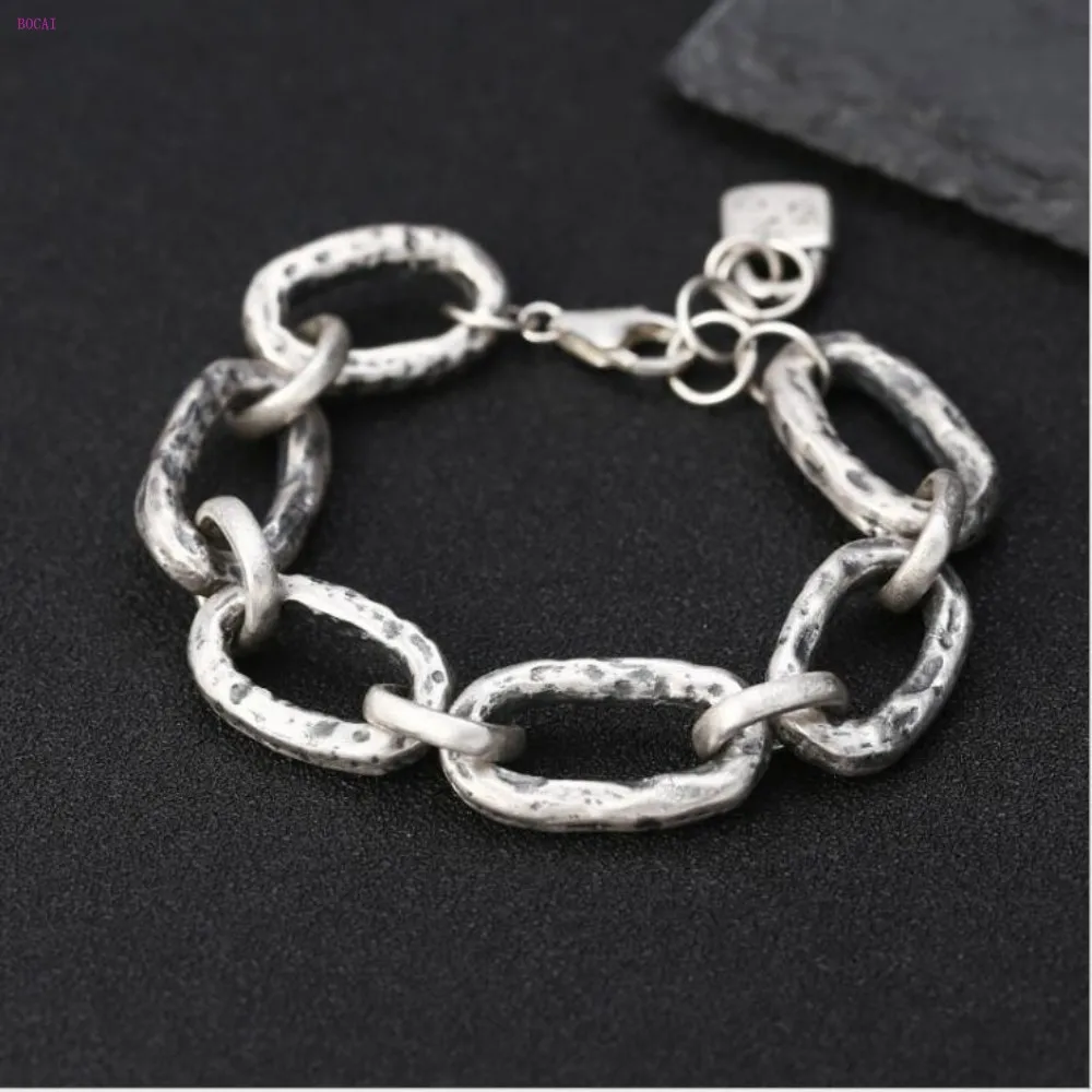 S990 чистый серебряный браслет аксессуары мода, индивидуальность и творчество 3D Жесткий Серебряный браслет со сращиванием для мужчин и женщин