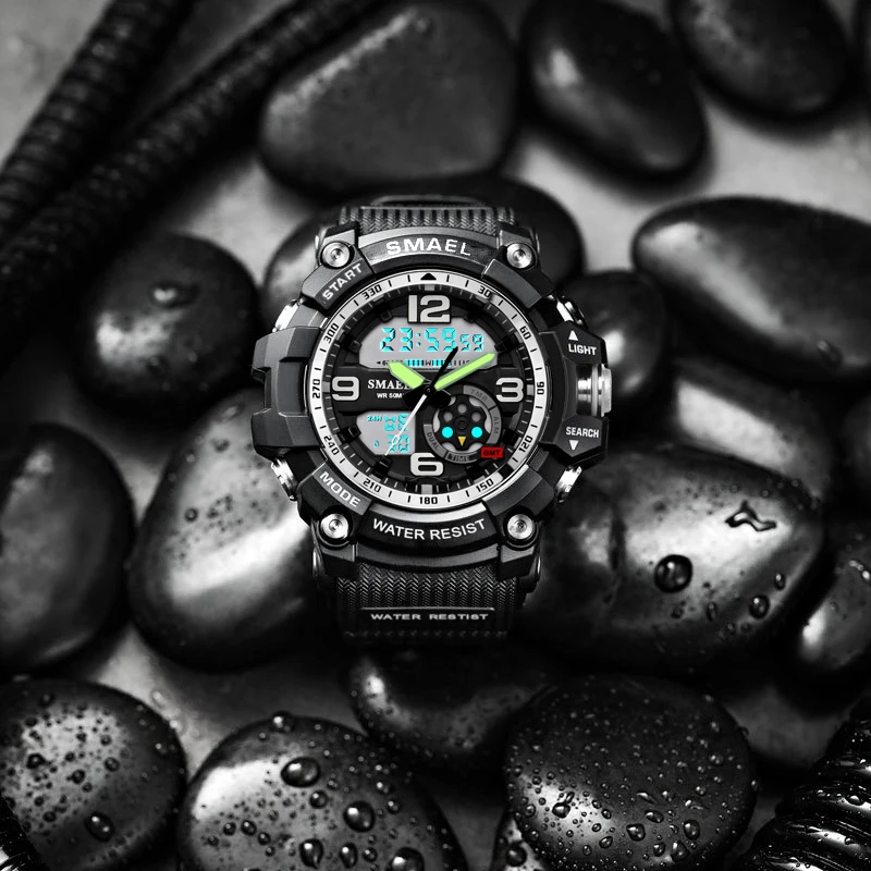 Дешево S Shock, военные часы, армейские мужские наручные часы, светодиодный, кварцевые часы, Digtial Dual Time, мужские часы, 1617, reloj hombre, спортивные армейские ч...