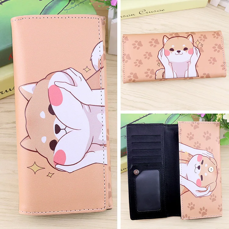 Корги Doge Neko Atsume Кот задний двор Шиба ину Длинный кошелек держатель для ID карты мультфильм животных кошки собаки студентов мужчин и женщин подарок