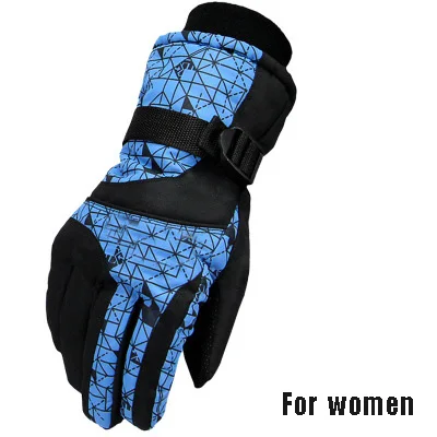 Теплозащитные лыжные перчатки мужские и женские ветрозащитные водонепроницаемые перчатки снегоходы мотоциклетные перчатки с подогревом один размер теплые перчатки для катания на лыжах - Цвет: women 02