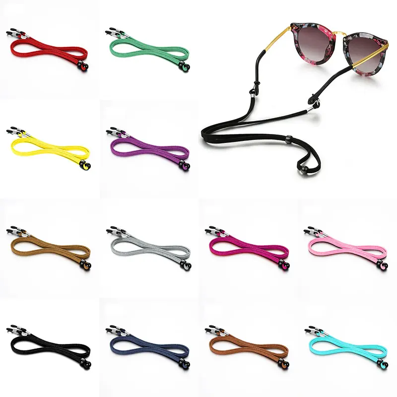 

Adjustable Solid Color Elastic Silicone Eyeglasses Straps Sunglasses Chain Sport Anti-Slip String Glasses Ropes Band Cord Holder