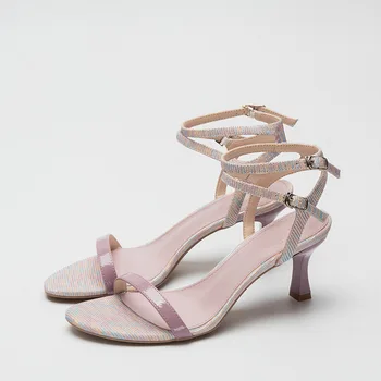 

Fashion Womens Shoes 2020 Open Toe Clear Heels Female Sandal Large Size Buckle Strap Sandals Straps Cross-shoes Slip-on Loafers