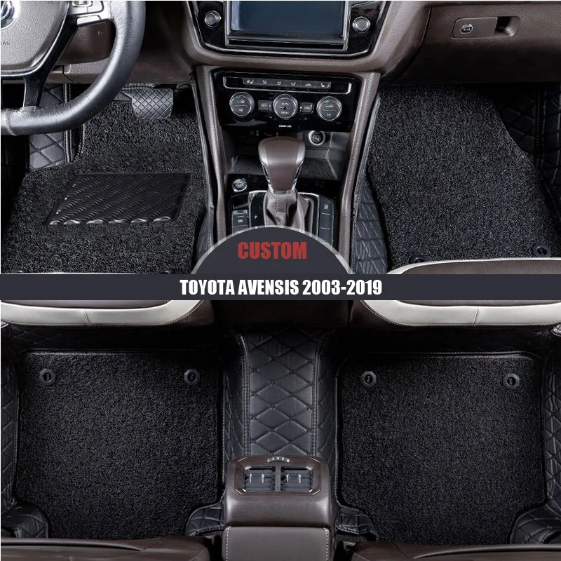 Кожаные автомобильные коврики на заказ для TOYOTA Avensis 2003 2014 2015 2016 2017 2018 2019