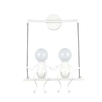 

Simple Fashion Doll Swing Children Wall Lamp LED Wall Lights Modern Creative Cartoon Doll Bedside Wall Light Gift