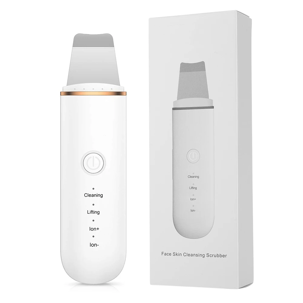 

Ultrasonic Skin Scrubber Cleaner Ion Acne Blackhead Remover Peeling Shovel Cleaner Peeling Facial Massager Exfoliating dropship