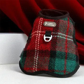 

Pet Harness In Winter HARRIS TWEED Wool Flannel Vest Quick Release Pet Christmas Dog Warm Autumn/Winter Clothes