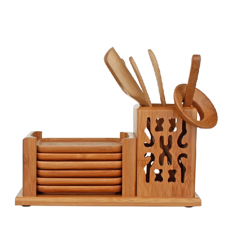 

Manufacturers Direct Selling New Style Bamboo Tea Ceremony Wholesale Handmade Solid Wood Hollow out Liujunzi Rectangular Teaspoo