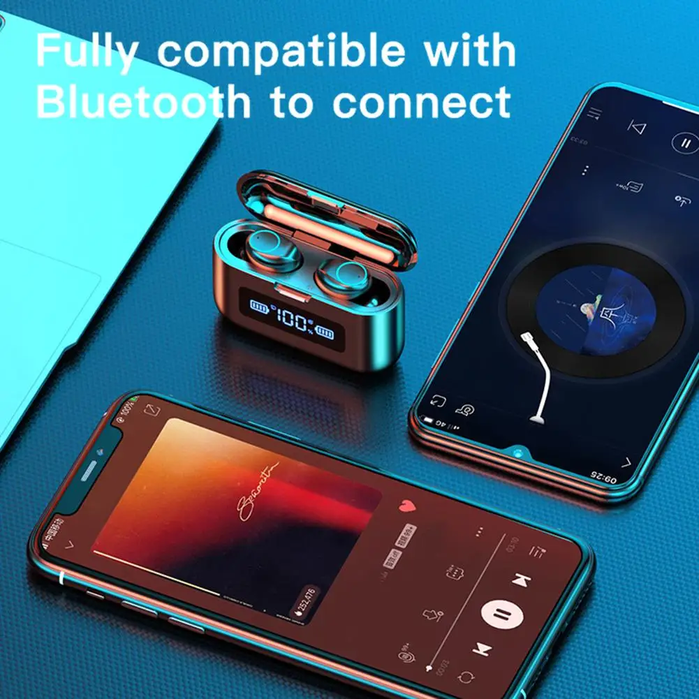 B10 WirelesTWS 5 0 Bluetooth наушники с шумоподавлением двойной микрофон спортивные 9D 1200 мАч
