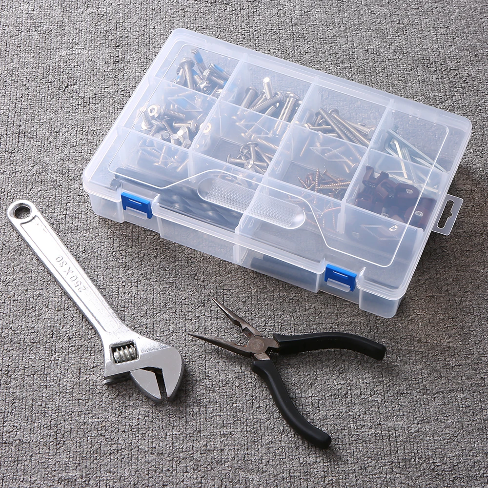 

Transparent Plastic Storage Box 10 Grids Hardware Box Organizer Jewelry Tools Electronic Components Container Tool storage box