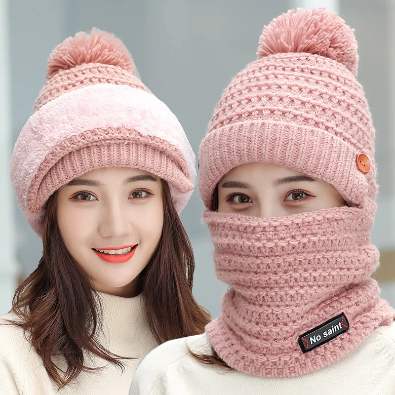 

Winter Cold Scarf Hat Mask Women's Full Face Neck Guard Warm E-Bike Windshield Head Band Riding Women's Face Mask