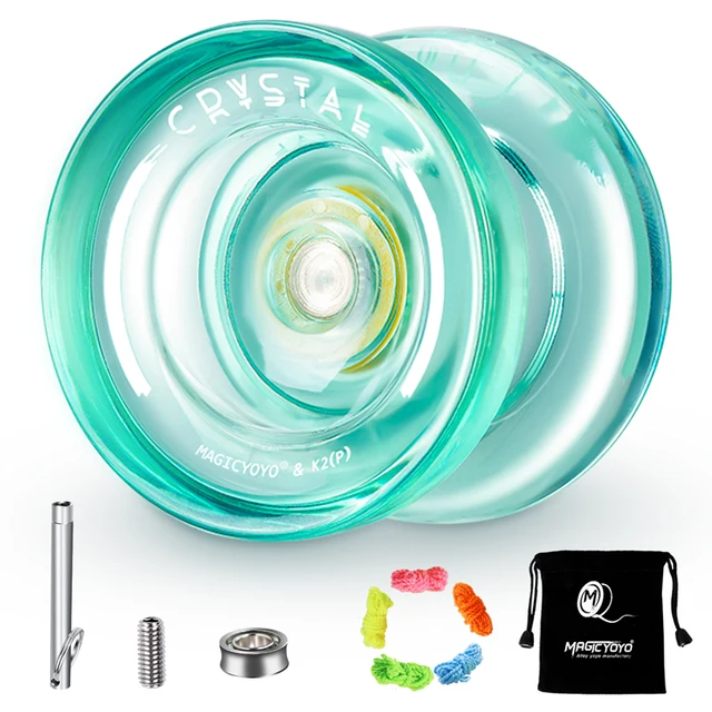 Magicyoyo New Arrival Responsive Crystal YoYo K2P, Plastic Yo Yo for Kids Beginner Replacement Unresponsive Bearing for Advancer 2