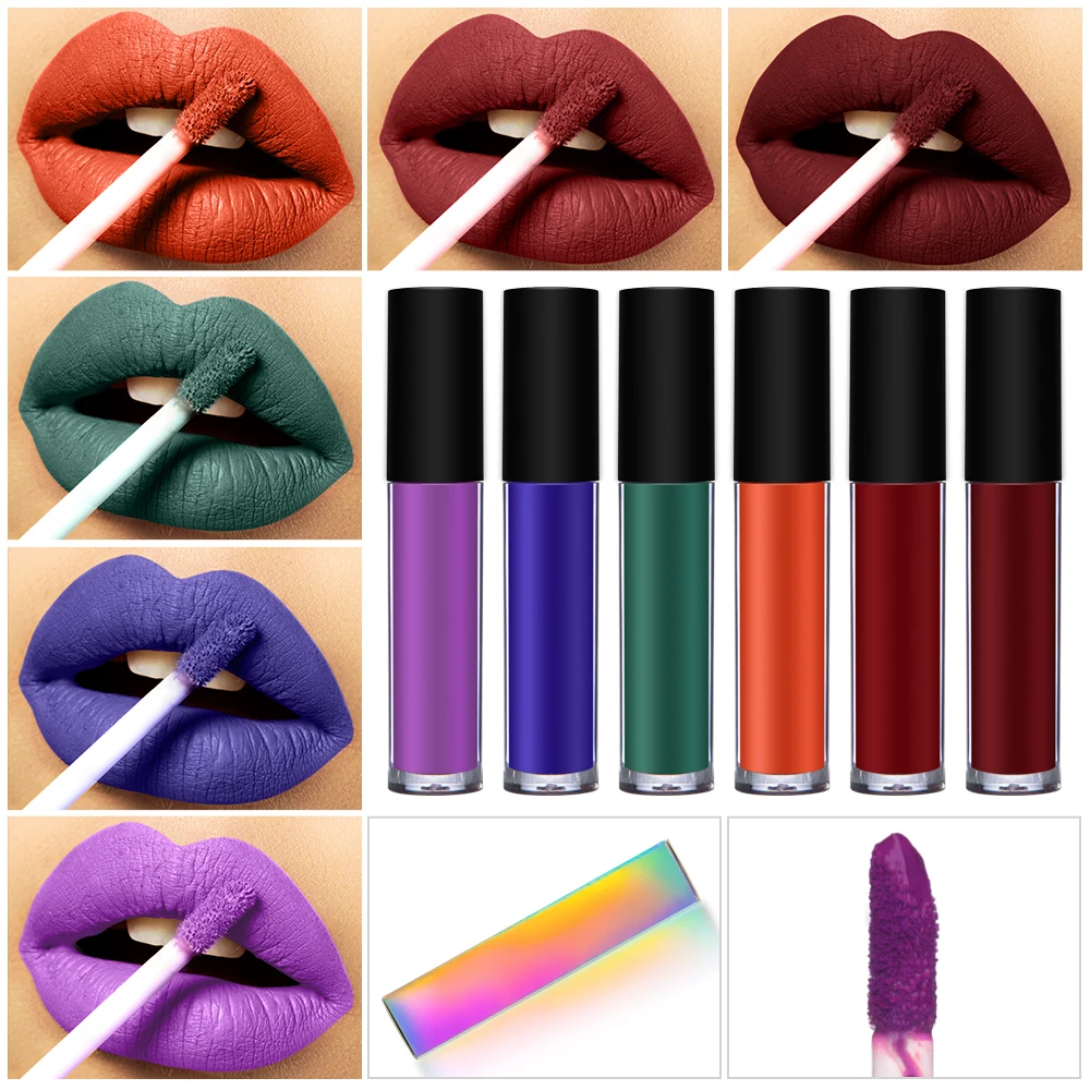Wholesale Lipgloss No Logo Matte Liquid Lipstick Waterproof Long Lasting Custom Lip Gloss Private Label 50pcs