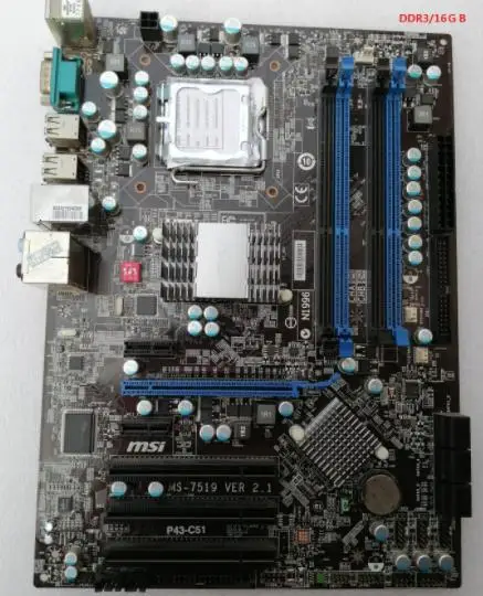 MSI P43-C51 оригинальная материнская плата LGA 775 DDR3 16GB USB2.0 P43 настольная материнская плата