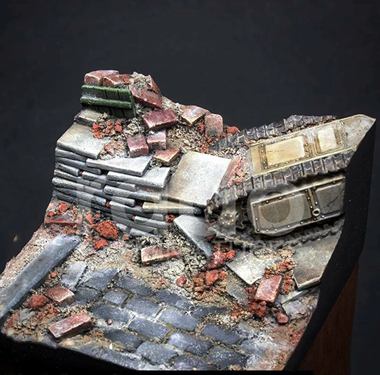 Nuovo Smontato Base Lunghezza 60 Millimetri Di Larghezza 60 Millimetri Di Alta 33 Millimetri-Figura In Resina Dipinto Model Kit
