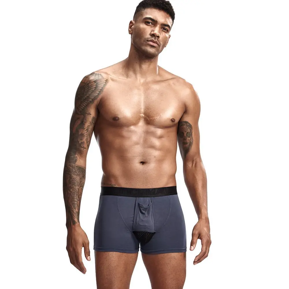 Men's underwear Scrotal support pouch function youth healthy bullet Modal U convex separation physiological boxer pants sexy men's panties