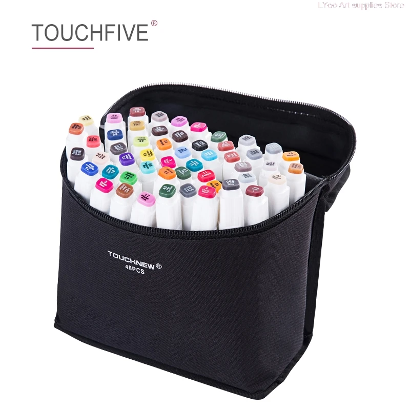 Touchfive 80 цветов спиртовой эскиз Маркеры Набор ручек двойной наконечник