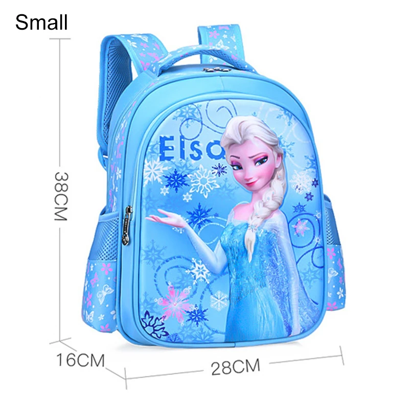 Рюкзак Дисней из мультфильма «Холодное сердце», 3d, принцесса, девочки, ребенок, ученик начальной школы, водонепроницаемый разгрузочный рюкзак, милый плюшевый рюкзак, игрушки - Цвет: blue small