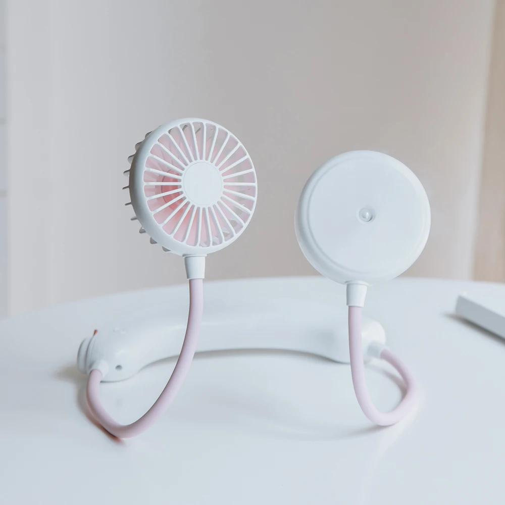 2020 new creative multi-function neck hanging humidification fan usb lazy sports portable handheld spray small | Бытовая техника