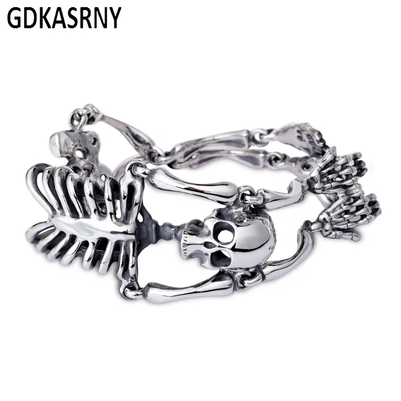 bijoux homme men bracelet fashion Animal Male Gift charm wrap bracelets Whole person cranial DIY Bracelet Fine Jewelry