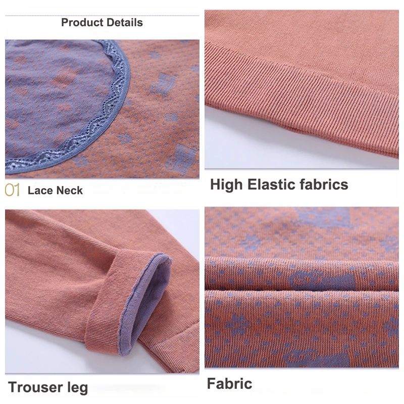 Женское термобелье набор модное тонкое цветочное ультра мягкое термобелье комплекты кальсонов нижнее белье пижамы