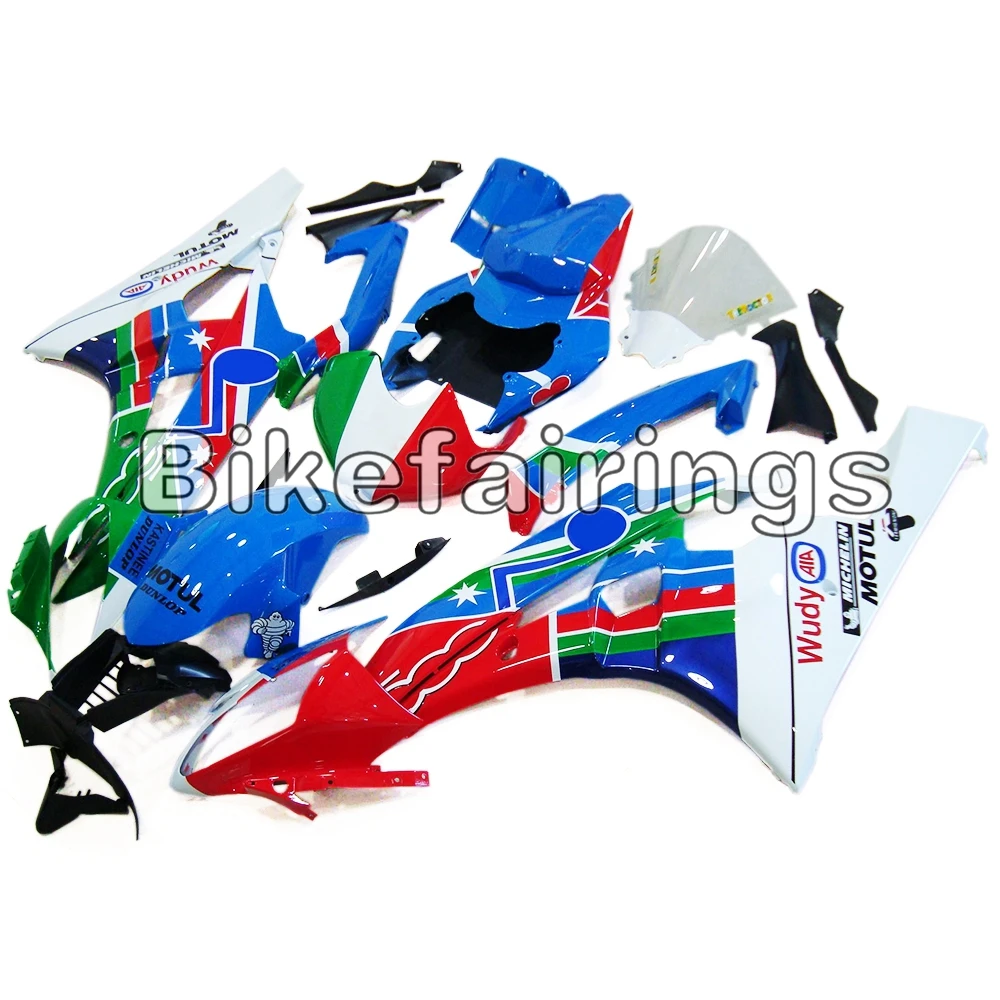 Motul синий красный зеленый Обтекатели для Yamaha YZF-600 YZF600 R6 2006 2007 06 07 пластиковые панели Cowling оболочки корпуса рабочие Чехлы корпуса