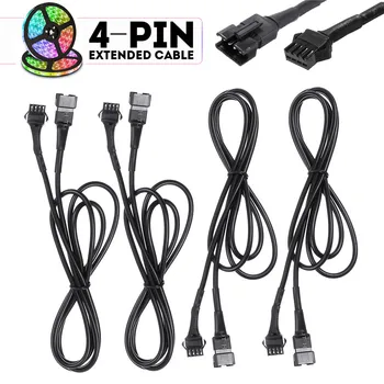 

4PCS 4PIN Fan Extention Cables PWM 4P Adapter Cable Computer Case Mainboard 4 PIN Power Cables & Connectors for RGB LED strip