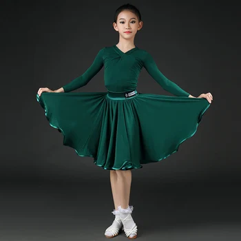 

2020 New Latin Dance Performance Clothes Children'S Standard Samba Dance Competition Clothing For Girls Tops Skirt Suit DWY3187