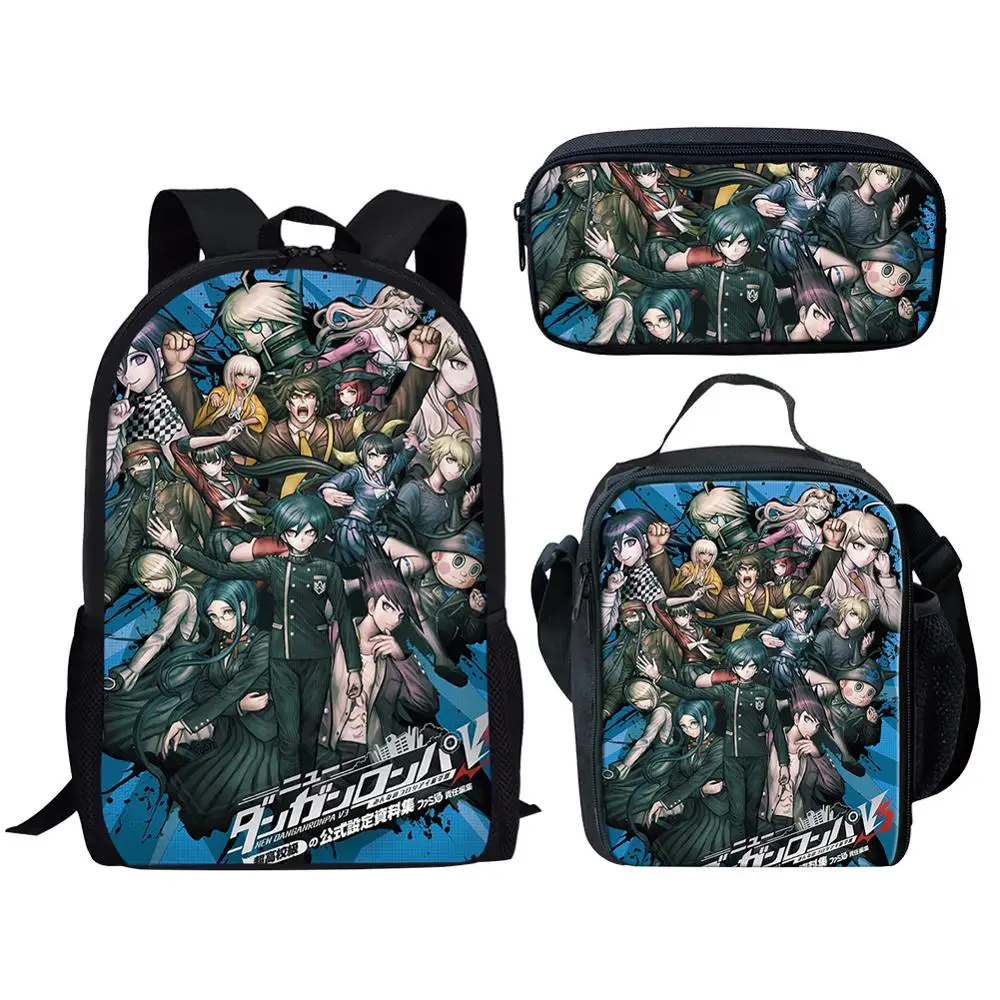 

3Pcs/Set School Backpack for Kids Children Anime Danganronpa-V3 School Bag Bookbag Student Boys Gift Daypack Free Shipping