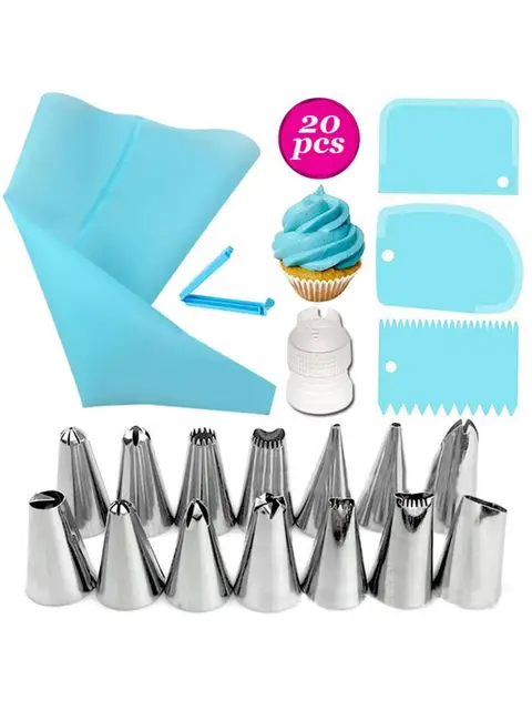 סט זילוף – 20 צנטרים ושק זילוף סיליקון 1