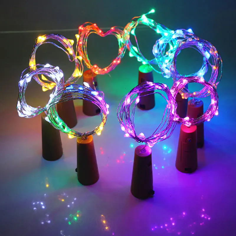 

1M 2M LED String Garland Copper Silver Wire String Lights Bottle Stopper Fairy Lights Holiday Wedding Party Christmas Decoration