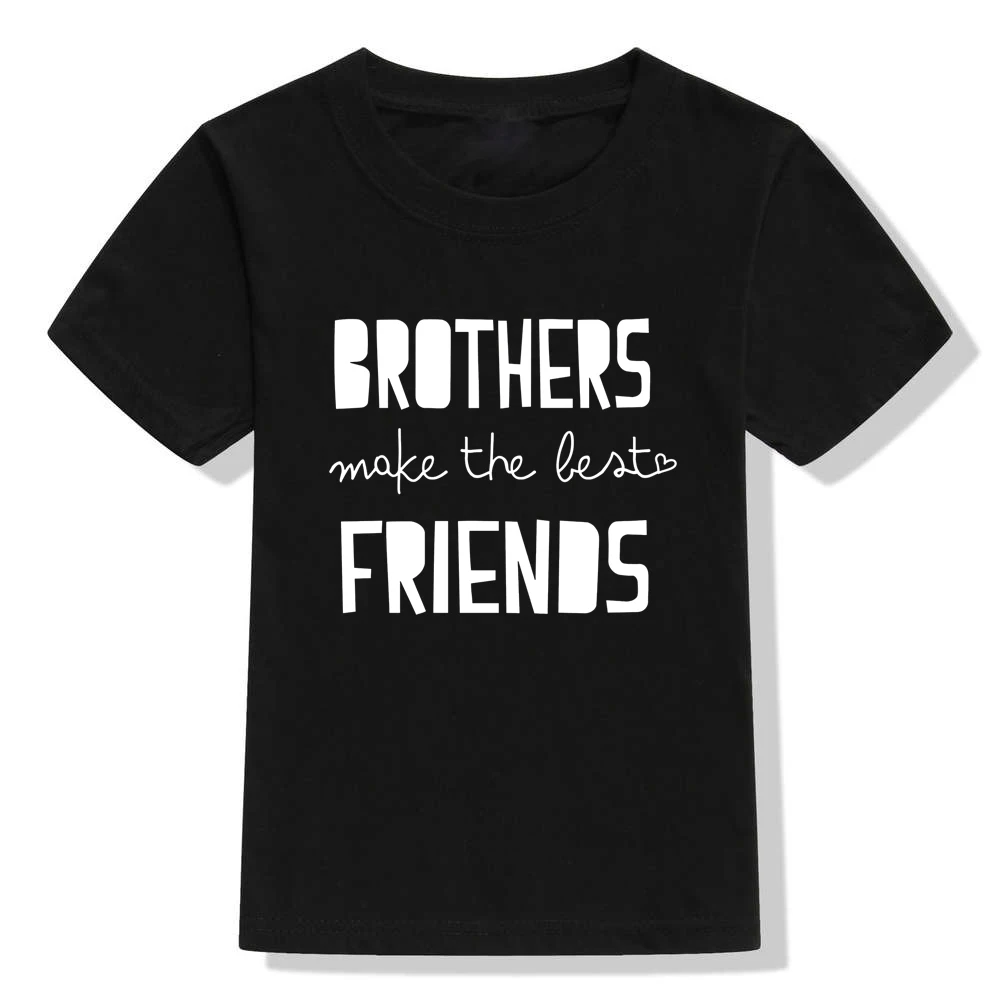 1 предмет, футболка с надписью «Brothers Make The Best Friends» для мальчиков, футболки для всей семьи, модные детские футболки, летние футболки