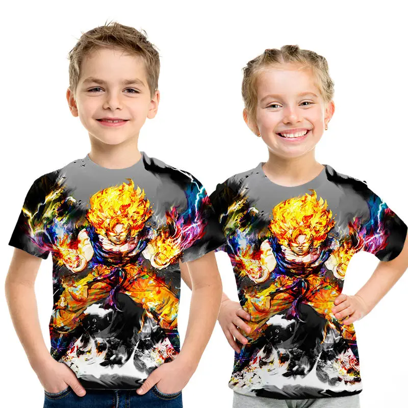 Футболка с Драконий жемчуг одежда для родителей и детей с 3d принтом Z Goku детская повседневная одежда в уличном стиле с принтом из мультфильмов для мальчиков и девочек, забавный летний топ - Цвет: NT491