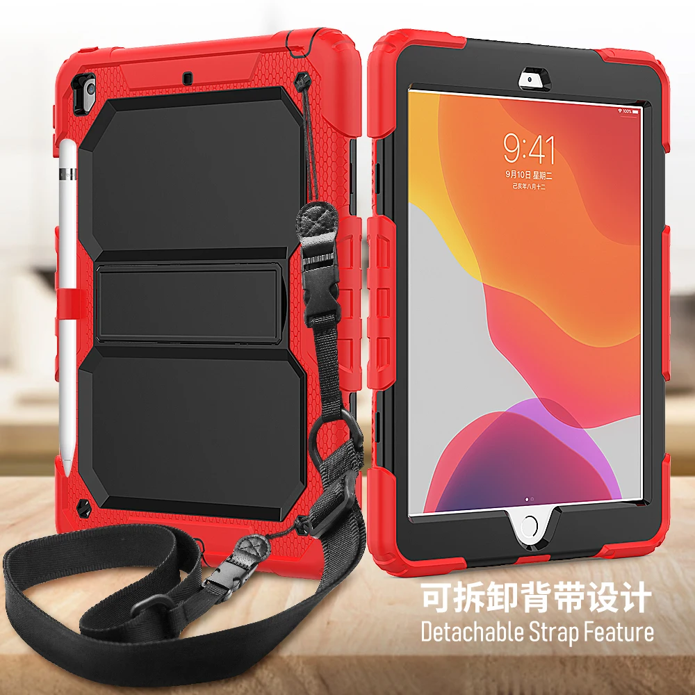 

Heavy Duty Rugged Case For iPad 9.7 Pro 9.7 Air2 10.2 2020 2019 Pro10.5 Air 10.5 Mini4 5 Shockproof Silicone Kickstand Cover