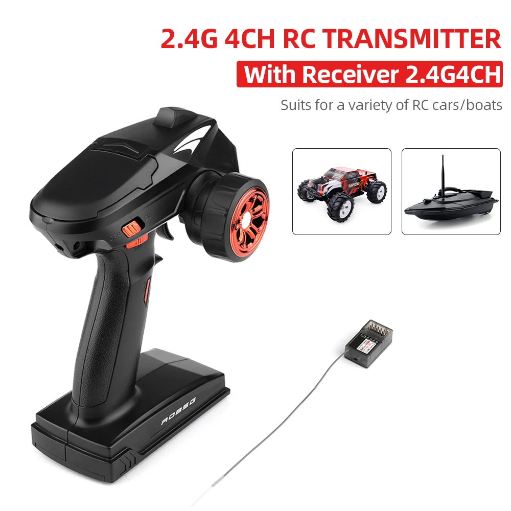 

X4 2.4G 4CH 4.8V-12V Remote Control RC Transmitter with Receiver Control 400-500m for RC Car Off-road vehicle Boat