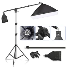 Softbox Lighting Kit, 5070cm SoftBox with Socket Continuous Photography Lighting Tripod Kit for YouTube Vide
