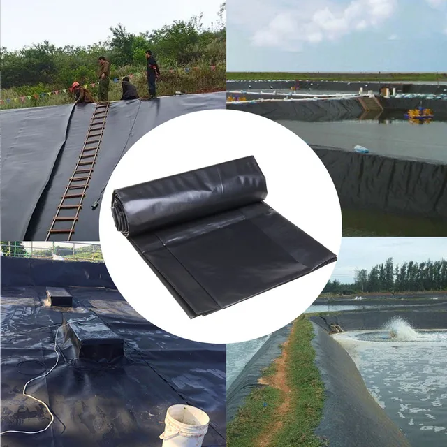 4X4 M -Es Fekete Hal Tó Bélés Szövet Otthoni Kerti Medence Megerősített Hdpe Nehéz Tereprendezés Vízálló