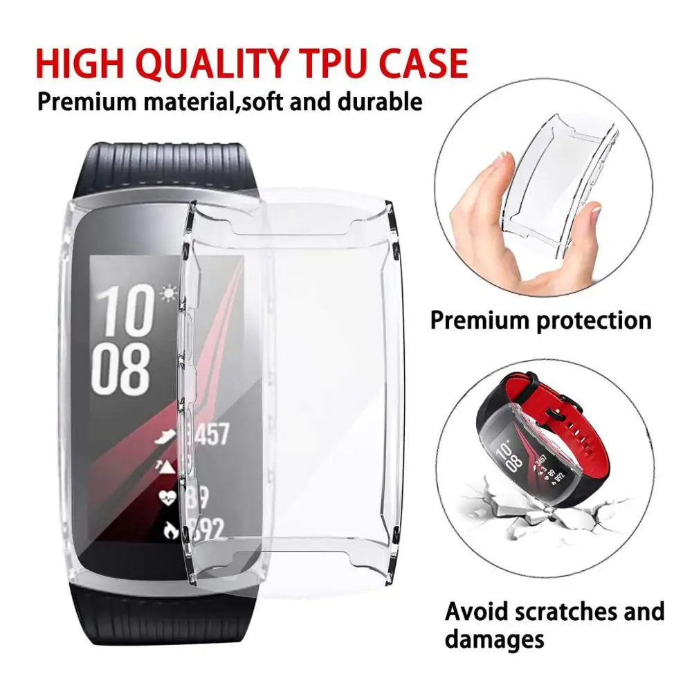 Прозрачный чехол для Samsung Gear Fit2 Pro экрана с мягкой крышкой из ТПУ Бампер Fit 2