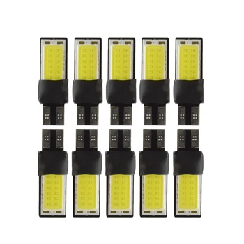 

10x T10 W5W Car LED Signal Bulb COB Interior Light 12V Auto Reading License Plate Turn Wedge Side Trunk Luggage Lamp 12SMD White