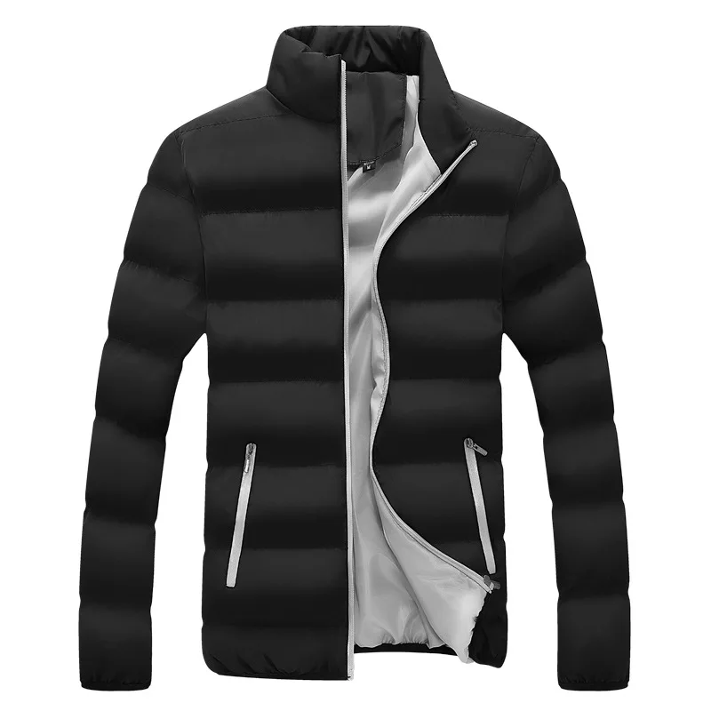 

New Men's windbreakers Solid winter jacket men Casual Parkas Men Thermal Coats Slim Fit Thick Warm Men's Coat Brand Clothing