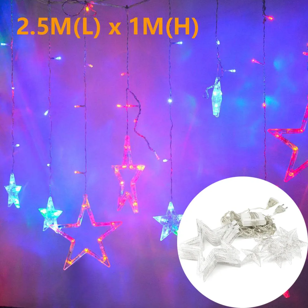 2.5M X 1M MultiColor 3 м х 3 м Рождественская занавеска светодиодная гирлянда Рождественская гирлянда Рождественские украшения для дома НОВОГОДНИЕ Свадебные украшения navidad - Цвет: 2.5M X 1M MultiColor