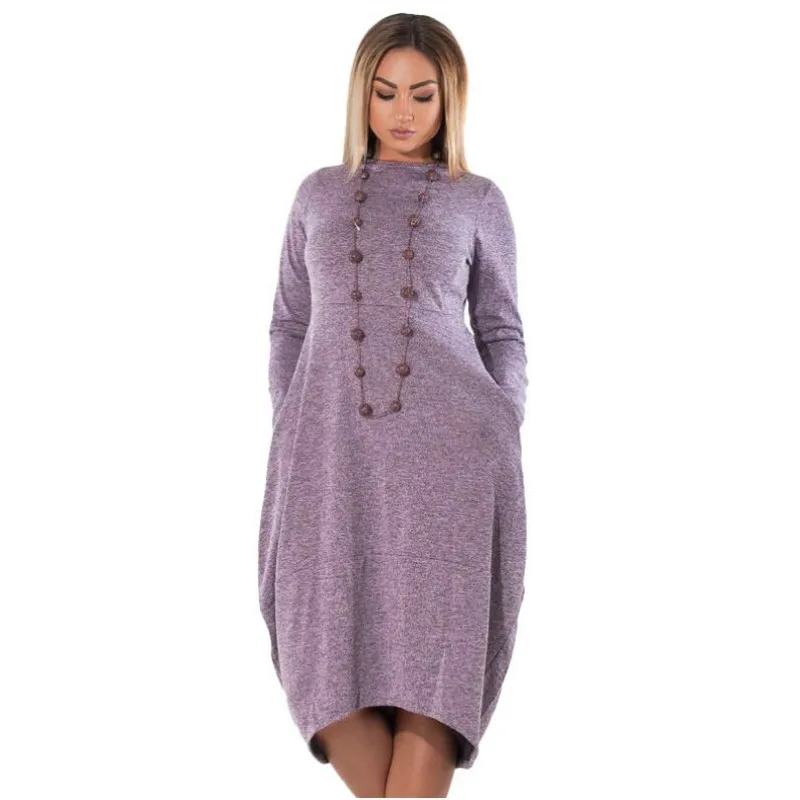 Осеннее зимнее теплое платье свободное большой размер s женские платья