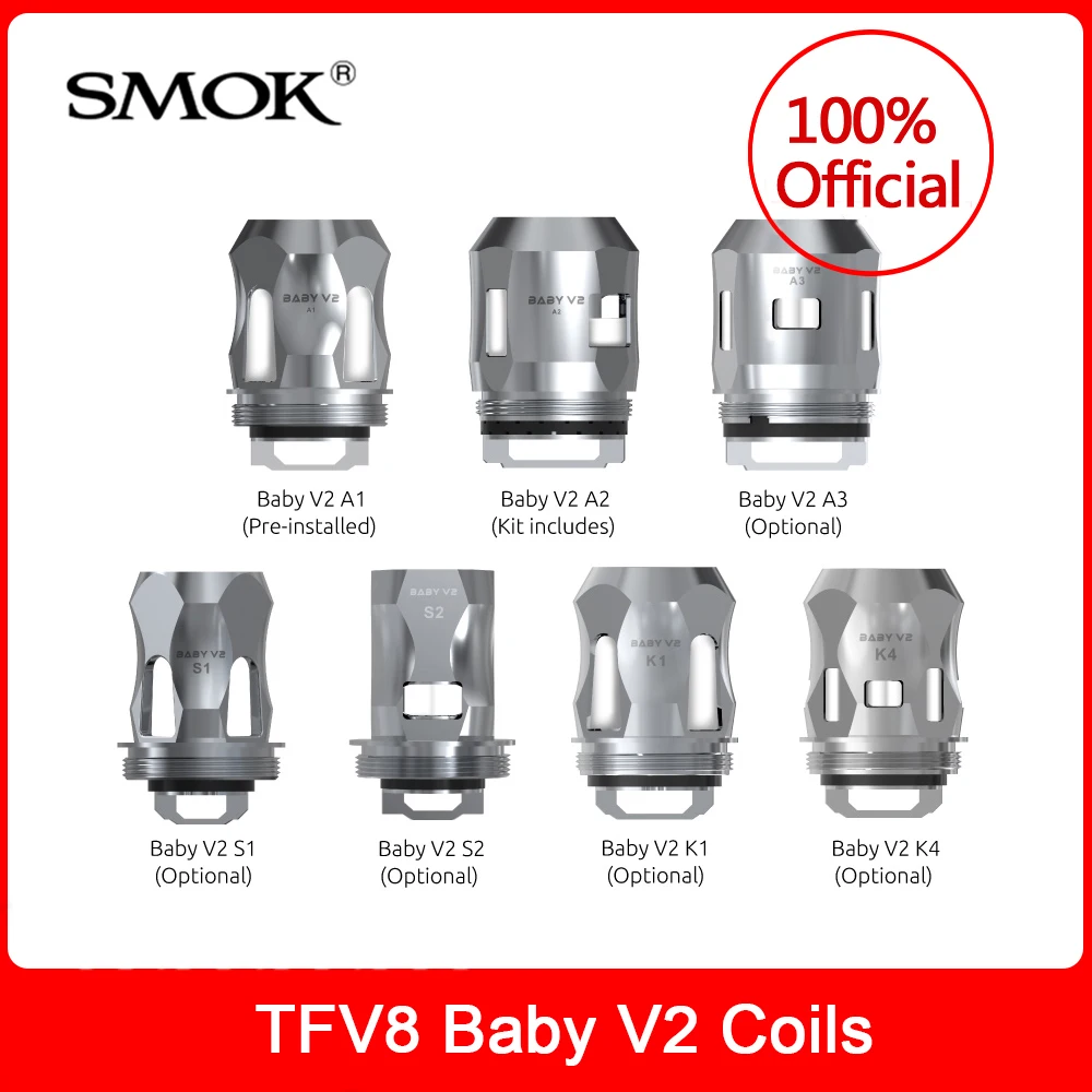 Оригинальные SMOK TFV8 Baby V2 катушки A1/A2/A3/S1/S2/K1/K4 сменные для / TFV Mini бак электронной