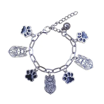 

2020 Cute Hot Unique Yorkshire Terrier Husky Pug Chow Chow Dog Animal Stainless Steel Charm Chain Bracelets Men Women SB010