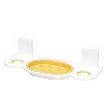 

Bathroom Wall Mount Shower Bottle Hanger Multifunction Shampoo Holder Soap Dish 37MF