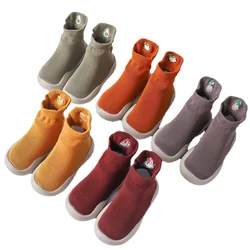 Algodão meias do bebê do natal borracha antiderrapante meias de chão dos desenhos animados infantil bebê animal meias de inverno outono engrossar sapatos quentes