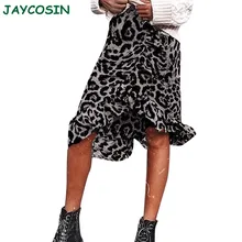 JAYCOSIN Женская одежда с высокой талией, тонкая плиссированная юбка, женская модная винтажная длинная юбка с леопардовым принтом, Faldas Mujer Moda 1106
