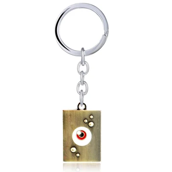 

Wholesale 12pcs/lot Anime HUNTERxHUNTER Keychain Men Metal Square Kurapika Fiery eyes Key Chain Women Bag Pendant Jewelry