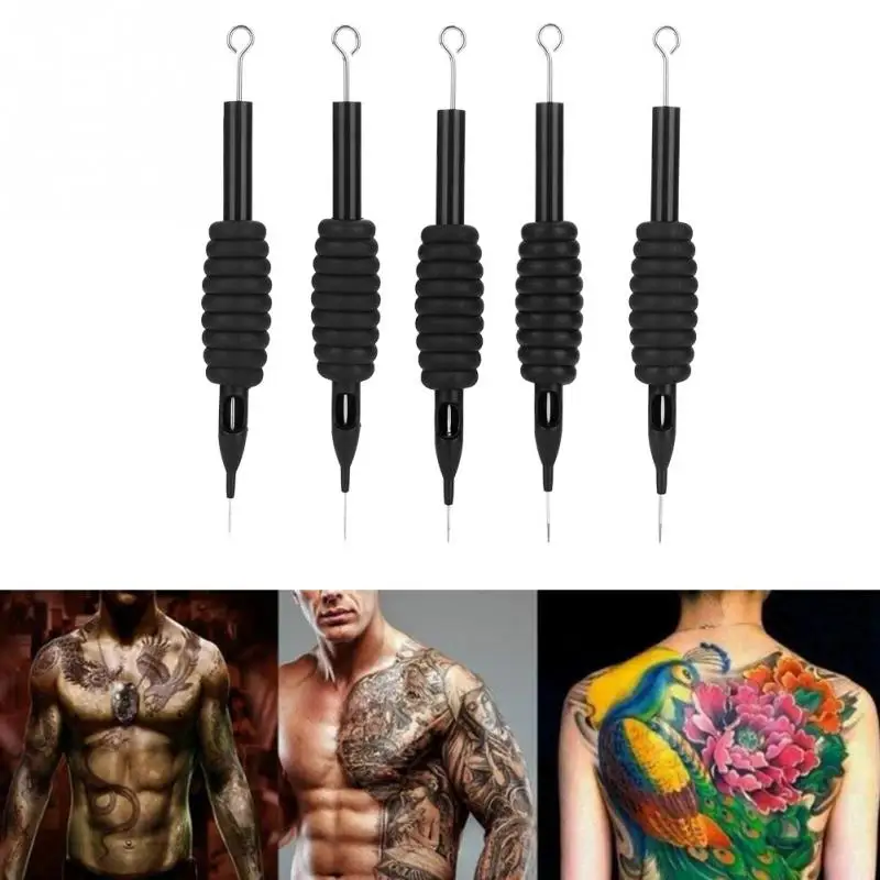 5PCS/Set Disposable Sterile Tattoo Grip Needle Silicone Grip Makeup Beauty Tools Tattoo Tubes Tattoo Gun Supplies Machine