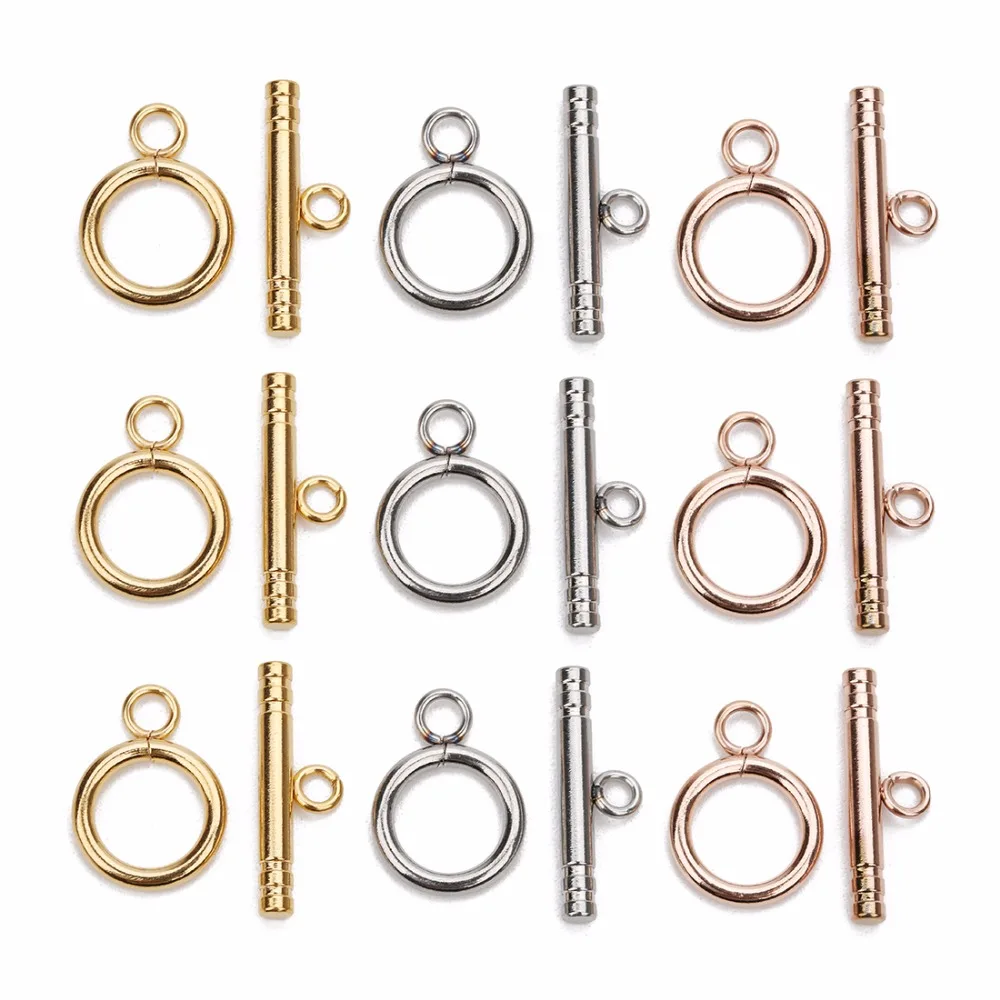 

LOULEUR 4sets/lot Stainless Steel OT Clasps Buckle Connectors Fit Bracelet Necklace For DIY Jewelry Making Findings