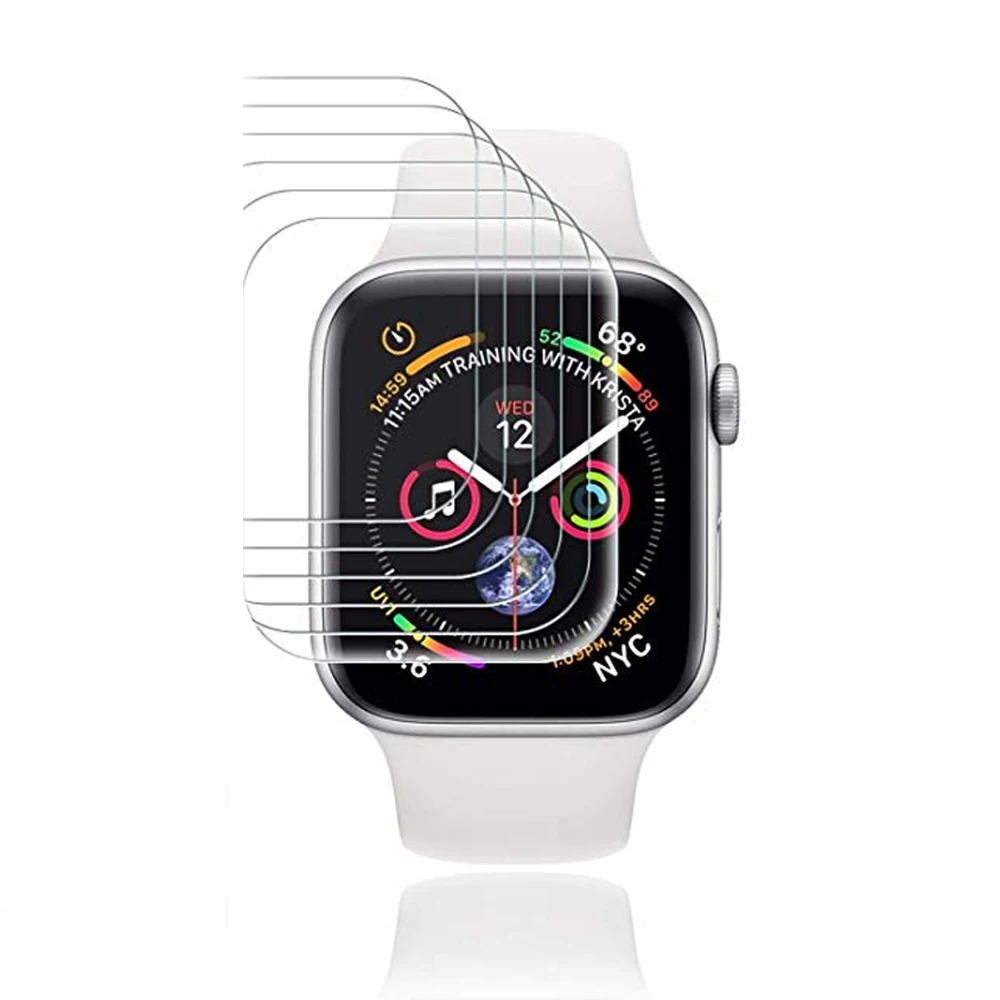 Полноэкранный протектор для Apple Watch 4 44 мм 40 мм iwatch 4 лента пленка 9D анти-шок ТПУ защитное покрытие часов аксессуары